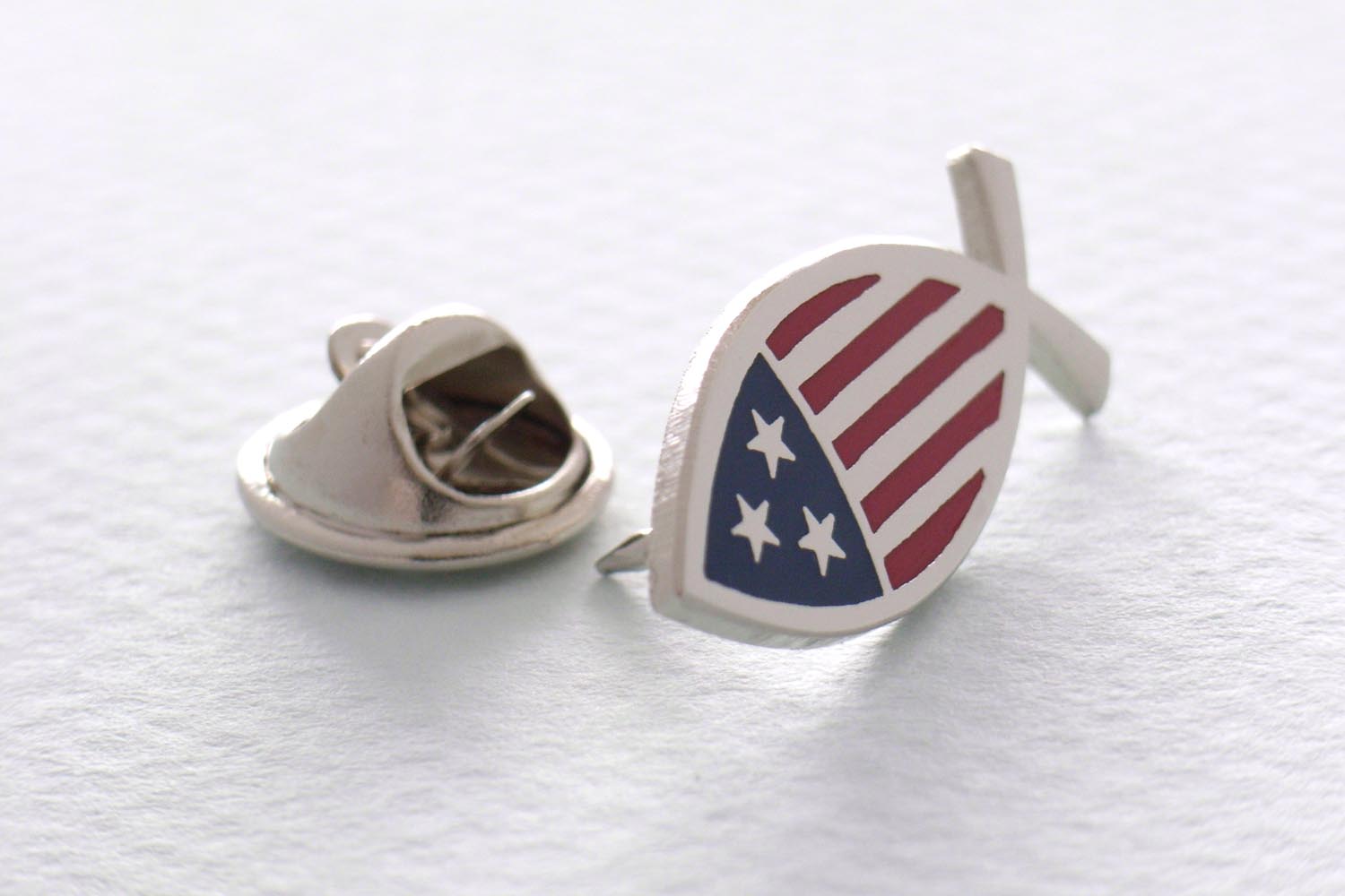 Star-Spangled Fish® lapel pin - Christian Fish USA Flag | Star-Spangled ...