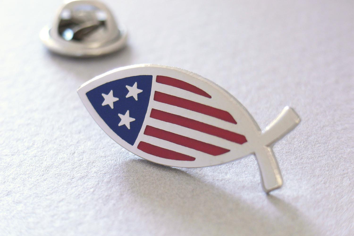 Star-Spangled Fish® lapel pin - Christian Fish USA Flag | Star-Spangled ...